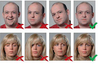 Passfotos mit biometrischen Vorgaben